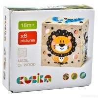 Кубики деревʼяні Тварини, 4 штуки Cubika 15429