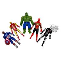 Набір героїв 3099-19 (120/2) 5 фігурок, підсвічування на грудях, середня висота 17 см, рухливі кінцівки та голова, в пакеті МІС 3099-19