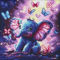 Алмазна мозаїка - Безтурботний слоник ©art_selena_ua, 30х30см Ideyka AMO8235