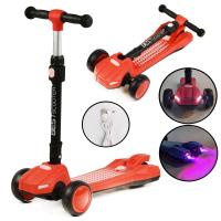 Самокат триколісний Best Scooter, світло, дим (помаранчевий) Best Scooter LT-12857