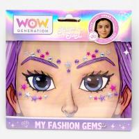 Набір стразів для обличчя МІС, (ФІОЛЕТОВІ) MIC WOW00099