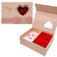 Набір прикрас, магнітна застібка, 2 каблучки, сережки, бутони троянди, листівка, паперовий пакет, в коробці MIC 769-9