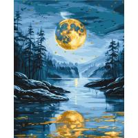 Картина по номерах з фарбами металік Вечірній пейзаж 40х50 см Origami LW3442