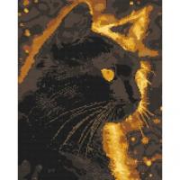 Алмазна мозаїка Чорний кіт 40х50 см Origami OD3301