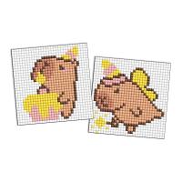 Набір з алмазною мозаїкою на самоклеючій основі Капібара веселиться 9x9 см Ідейка AMS1162