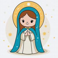 Картина за номерами Ніжність і милосердя 25х25 см Ідейка KHO1195