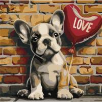 Картина за номерами Песик з любовʼю 30х30 см Art Story AS2179