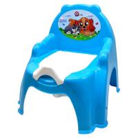 Горщик дитячий з кришкою,(БЛАКИТНИЙ) З КОТИК ПЕСИК Технок 4074