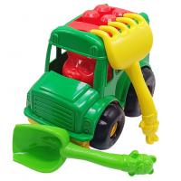 Дитячий пісочний набір "Автобус-бусік" 0091 лопатка, граблі Зелений