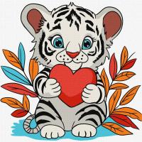 Картина за номерами Чудове тигреня 25х25 см Ідейка KHO6259