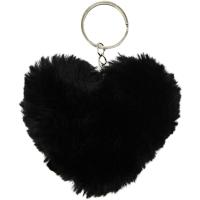 Брелок Серце хутряне, чорне MIC BR1822