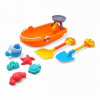 Пісочний набір Кораблик - млин, лопатки, лійка, формочки (помаранчевий) MIC YF3691