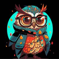 Картина за номерами на чорному фоні Яскравість пернатого мудреця 30х30 см Strateg SH3030-5