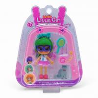 Лялька Little Girl, 9 см, з тваринкою (зелена) DreamMakers 8910-E35