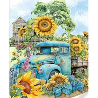 Алмазна мозаїка Вантажівка у соняшниках 30х40 см Strateg HEG86873