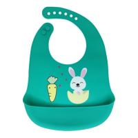 Слинявчик силіконовий Зайка, зелений MIC №0611