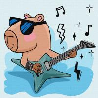 Картина за номерами Капібара рок-зірка 30х30 см Ідейка KHO1275