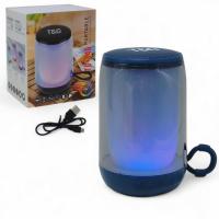Колонка bluetooth, підсвічування, від акумулятора, micro USB, TF-картка, usb-слот (блакитна) TandG C67908