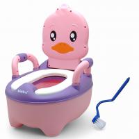 Горщик дитячий Каченя, знімний лоток, кришка, антиковзкі накладки на ніжках (рожевий) Bimbo BM-23510