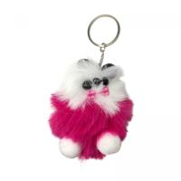 Брелок хомяк із штучного хутра (МАЛИНОВИЙ) MIC BR2501