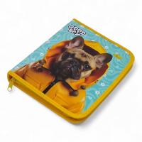 Тека обʼємна на блискавці Песик А5+ Апельсин АП-1001