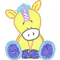 Картина за номерами, з ватними паличками Крапкова творчість. Єдиноріжка (25х25 см) Riviera Blanca КА1-06