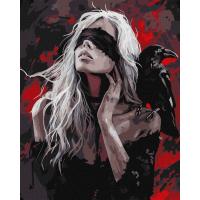 Картина за номерами "Дівчина і ворона" ©art_selena_ua KHO8687, 40x50 см
