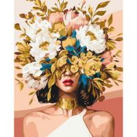 Картина по номерах Ніжна дівчина у квітах 40х50 см Origami LW16040