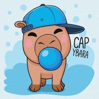 Набір для розпису по номерах для дітей Капібара і жуйка 30х30см Ідейка KHO1293