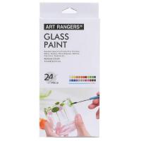 Набір фарб для скла GAS2415, 15 мл, 24 кольори, 3 пензлика