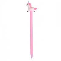 Ручка гелева "Єдиноріг" 6029 синя  Рожевий