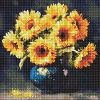Алмазна мозаїка Соняшник в темряві 40х40 см Ідейка AMO8354