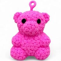 Антистрес Ведмежатко з пінним наповнювачем (9 см) малиновий MIC KA-23-1499