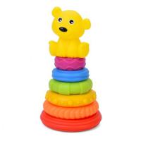 Дитяча іграшка "Пірамідка Ведмедик" 638-112(Yellow) 18,5 см, 6 кілець
