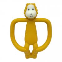 Прорізувач для зубів силіконовий Лев в контейнері (гірчичний) Lindo DK 05