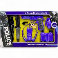 Набір зі зброєю Поліцейський - пістолет, ніж, бінокль, граната, рація, навушники, свисток MIC 2086A-7/2086B-9