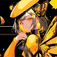 Картина за номерами на чорному фоні Аніме дівчинка-метелик 30х30 см Strateg SH3030-17