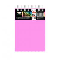Блокнот А6 В-БП6-80(Pink) 80 аркушів, пружина зверху