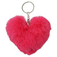 Брелок Серце хутряне, коралове MIC BR1822