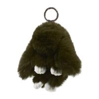 Брелок хутряний Кролик 15 см (темно-зелений) MIC MS-24-1217