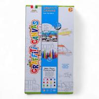 Килимок для малювання Grafiti canvas +12 фломастерів RONG FA 9006