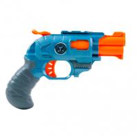 Пістолет механічний, іграшковий, з подвійним дулом та мʼякими патронами, 20 см MIC BT326