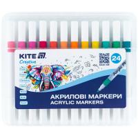Маркери акрилові, набір 24шт, Kite Creative Kite K-1157
