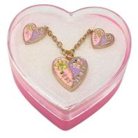 Дитячий набір прикрас: кулон+сережки (З лавандовим сердечком) MIC 4358-A/6