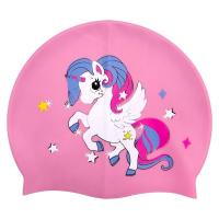 Шапочка для плавання силіконова, у пакеті ʼЄДИНОРІГ (РОЖЕВА) MIC G26495