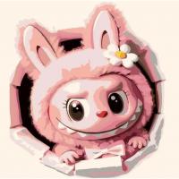 Картина за номерами Рожевий Лабубу 30х30 см Art Story AS2264
