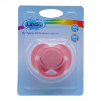 Пустушка силіконова кругла 0-6 місяців, рожева Lindo А 31/0-6