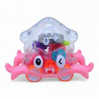 Інерційна іграшка Восьминіг на колесиках, з шестернями, світло, дзвоник (рожевий) MIC SR878-17