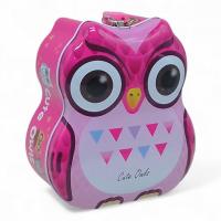 Скарбничка металева з замочком “Сова”, рожева MIC C60057
