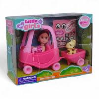 Лялька з машинкою і домашнім улюбленцем, брюнетка MIC 63021